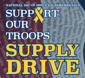 Support our troops supply drive logo