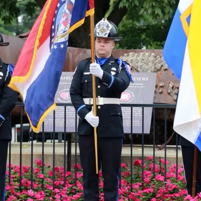 The posting of the colors at O'Fallon's 9-11 Remembrance Day ceremony