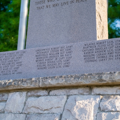 The names of O'Fallon's servicemen lost in Vietnam.