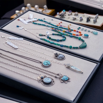 One-of-a-kind jewelery is a common sight at Fall Into the Arts