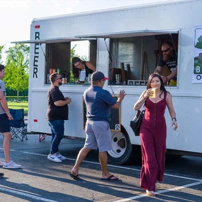 Enjoy beer and drinks from a variety of food trucks as well
