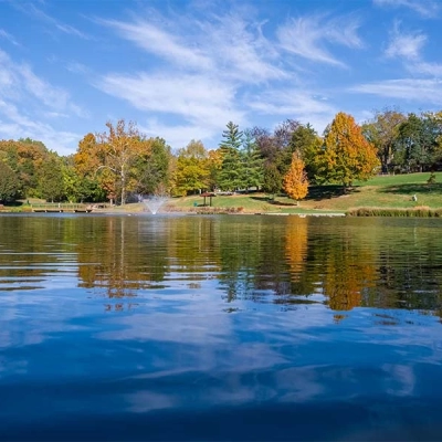 Picturesque Lake Whetsel is visible from nearly every corner of Fort Zumwalt Park