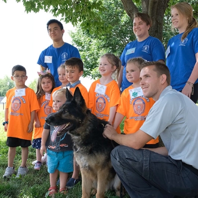 Participants meet all kinds of guests, like our K-9 officers and their friendly handlers!