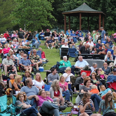 The Civic Park gazebo is a backdrop for the Jammin' concerts.