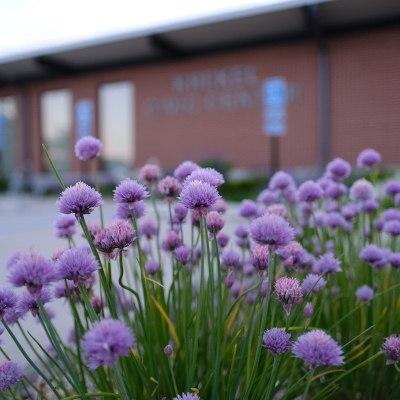 Purple flowers at Krekel Civic Center