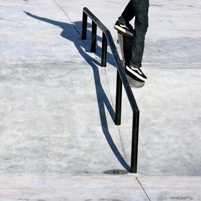 The Plaza features multiple railings and ledge to grind on